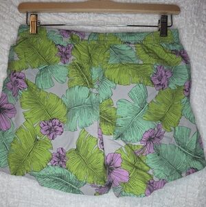 Womens Patagonia Baggies Green and Pink Floral Athletic Shorts